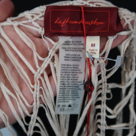 Left on Houston Fringe Boho Vest Cochella Vibes M - Picture 2 of 9